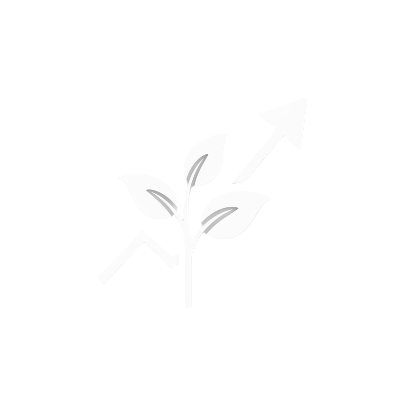 All white Minimalistic Icon for Growth